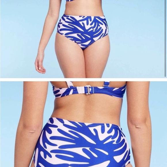 NWT Kona Sol Blue and Pink Abstract Bikini XL 17/18 - Picture 1 of 11